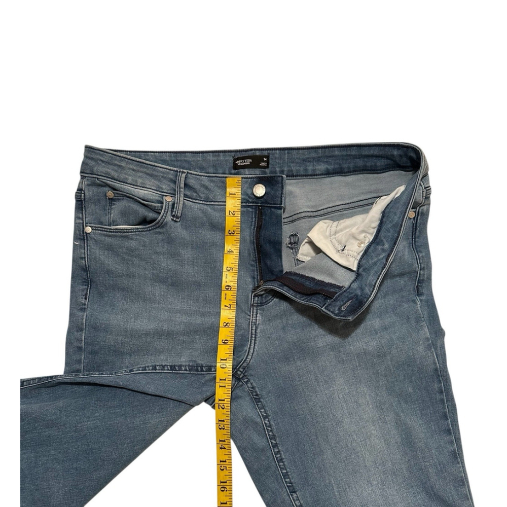 Simply Vera Wang Bootcut Denim Jeans Womens 14 35x32.5 (Long) Distressed Blue - Picture 5 of 16